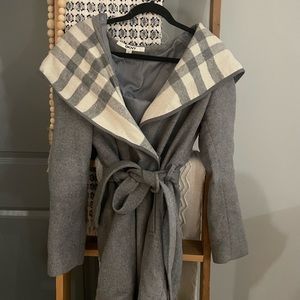 DKNY wood wrap coat